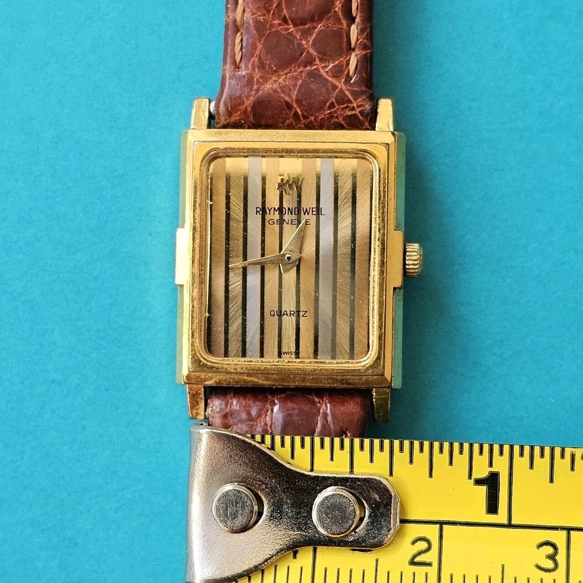 Raymond Weil 18K Gold Electroplated Striped Face Quartz