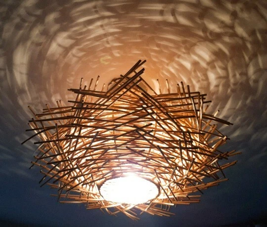 Made rattan lamp deals