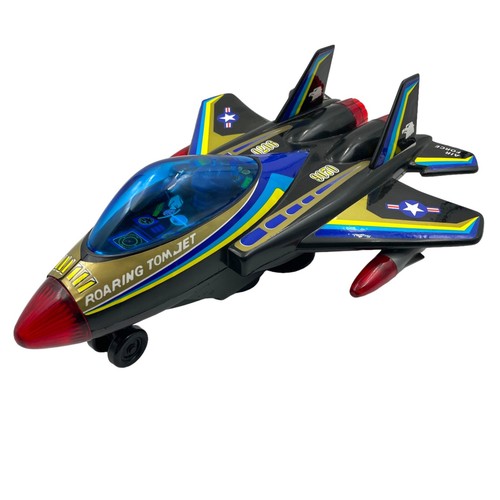 Cheng Ching Vintage Battery Operated Roaring Tom Jet Plastic Airplane Toy - Bild 1 von 11
