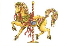 J.C. Lowerre 7956 The Carrousel Horse Unused 4x6 Continental Postcard