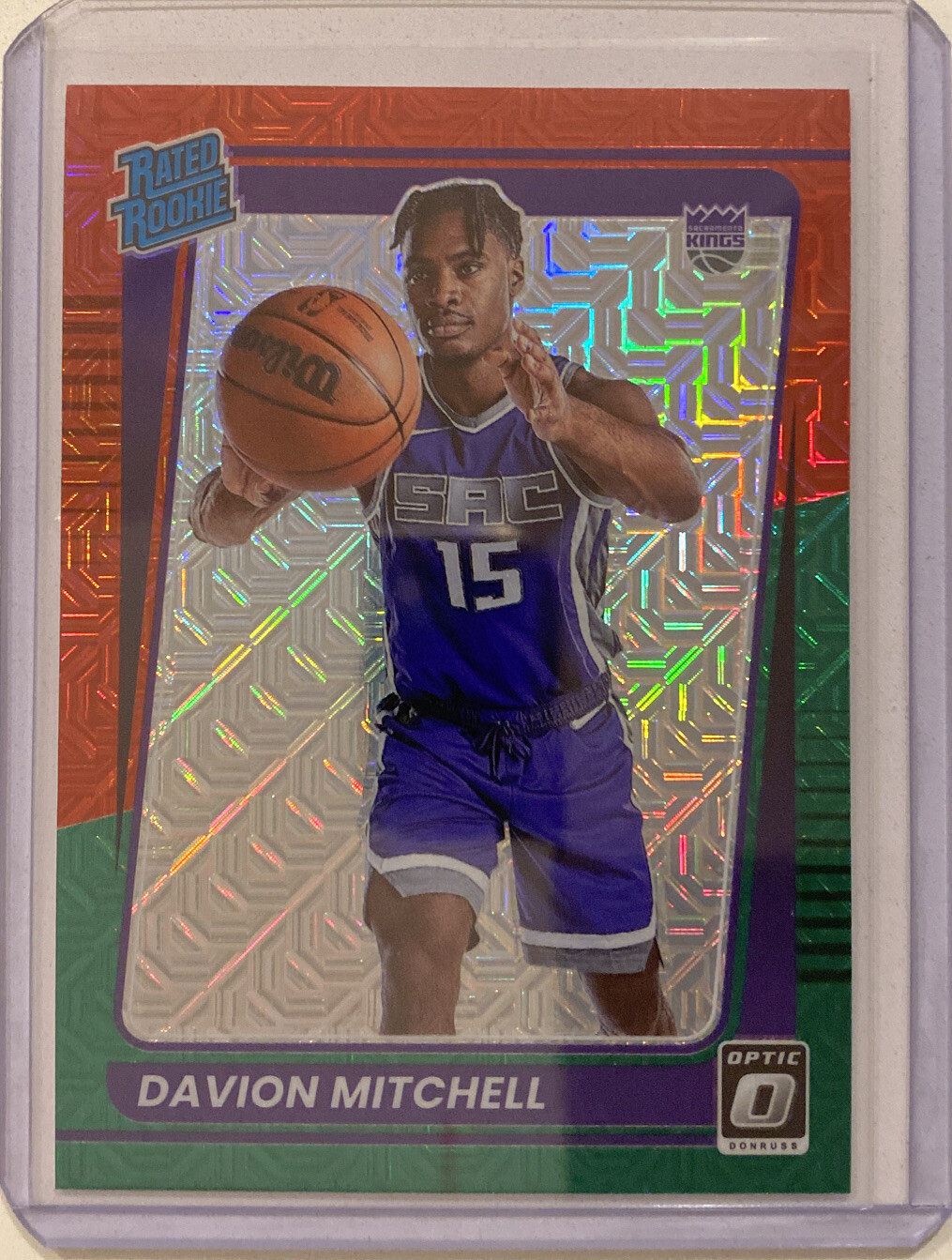 DAVION MITCHELL 2021-22 Donruss Optic Red Green Choice Rated Rookie RC #155