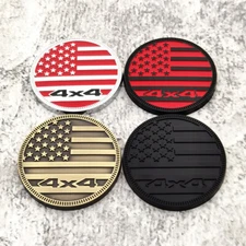 2Pcs Usa Flag 4X4 Off-Road Sports Car Trunk Fender Badge Decal Emblem Sticker