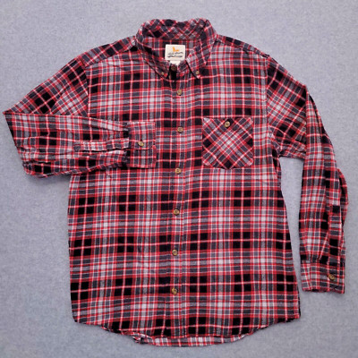 Field & Stream Flannel Shirt Medium Long Sleeve Plaid Button Down Mens