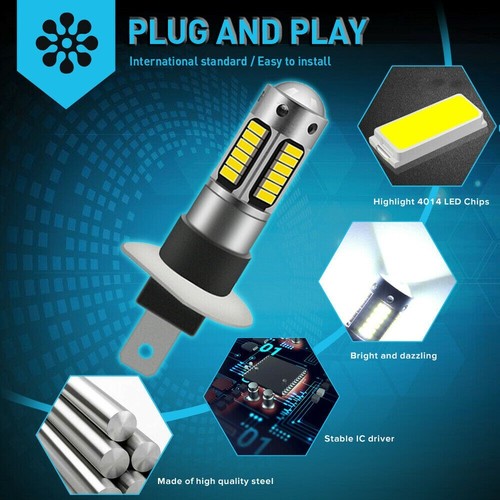 2x/Kit H1 LED Fog Light Lamp Headlight High Beam Bulbs HID 6000K White Parts - Picture 14 of 21