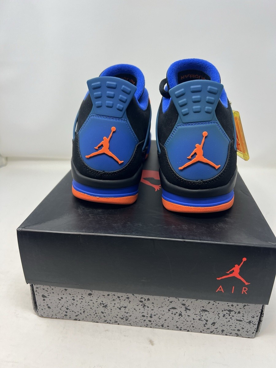 シューズ(男性用) AIR JORDAN 4 CAVS Size 8 - Air Jordan 4 Retro Cavs Black Suede Blue Orange