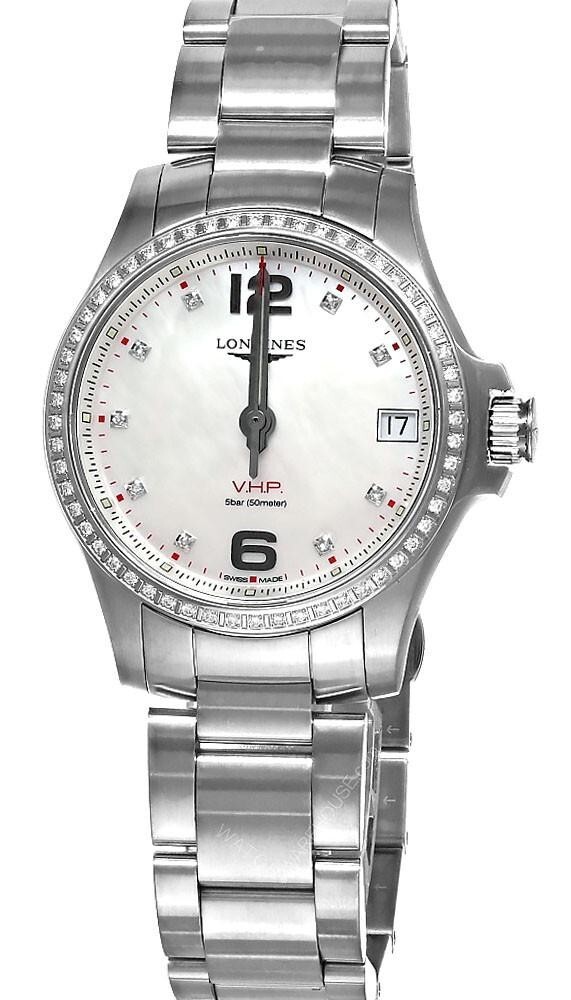 Longines Conquest V.H.P. 36mm MOP Diamond Markers Women's Watch L3