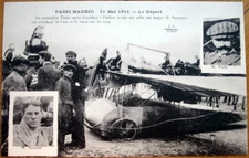 Aviators Bonnier & Train - Disaster/Accident, May 1911 French Aviation Postcard