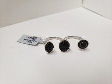 1.22CT Black Spinel Sterling Silver Ring Sz 6