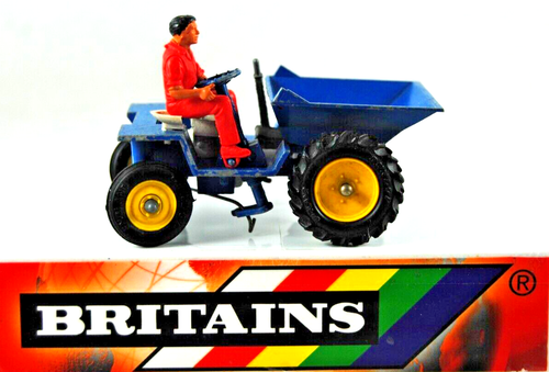1960* 1:32 Britains 9670 FARM WINGET 22.5 C.W.T. DUMP TIPPER SKIP TRUCK BLUE VGC - Picture 2 of 19