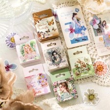45/46Pcs Vintage Paper Stickers Girls Flower Sticker Journal Card Seal Scrapbook