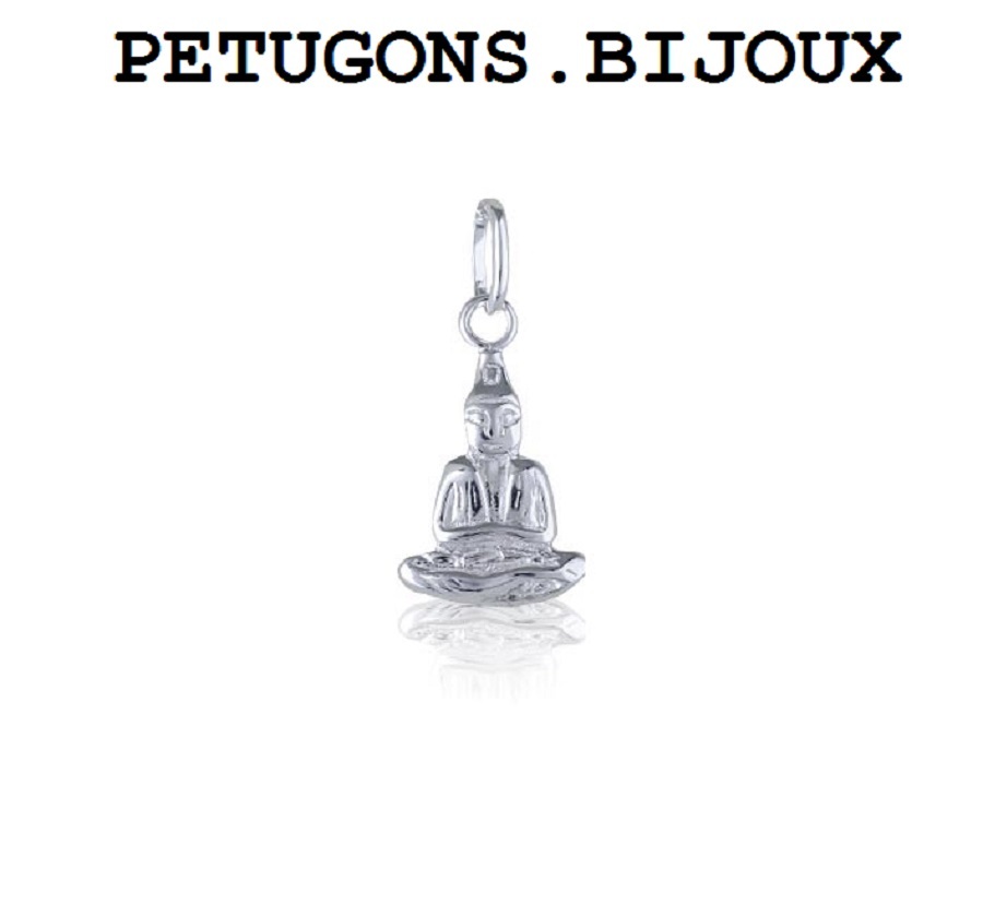 Pendentif Bouddha 18x10mm en argent massif 925 pour femme
