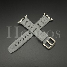 Grey Perforated Silicone Sport Band for Apple Watch 38 40 41 42 44 45 49mm