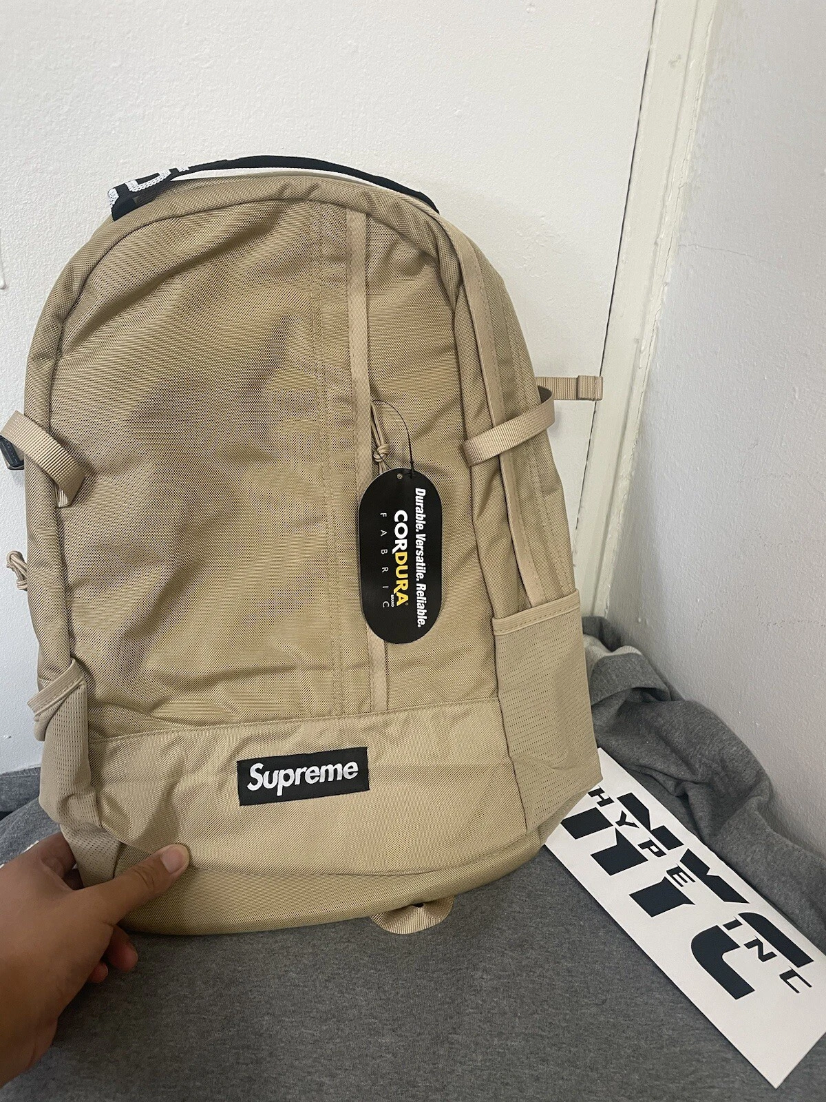 Sac à dos Supreme TAN SS18 Cordura authentique occasion ordinateur portable hype tactique rétro