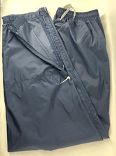 Vtg Nike Nylon Windpants Track Pants Navy Blue XL Ankle Zip Swishy 90s Y2K Retro