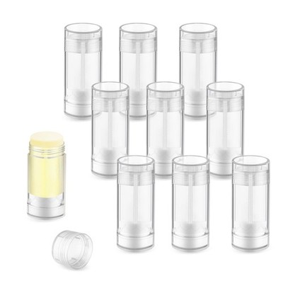 10 Pcs Empty Containers Bottom Fill Tubes Refillable DIY Lip Balm Tubes (clea...