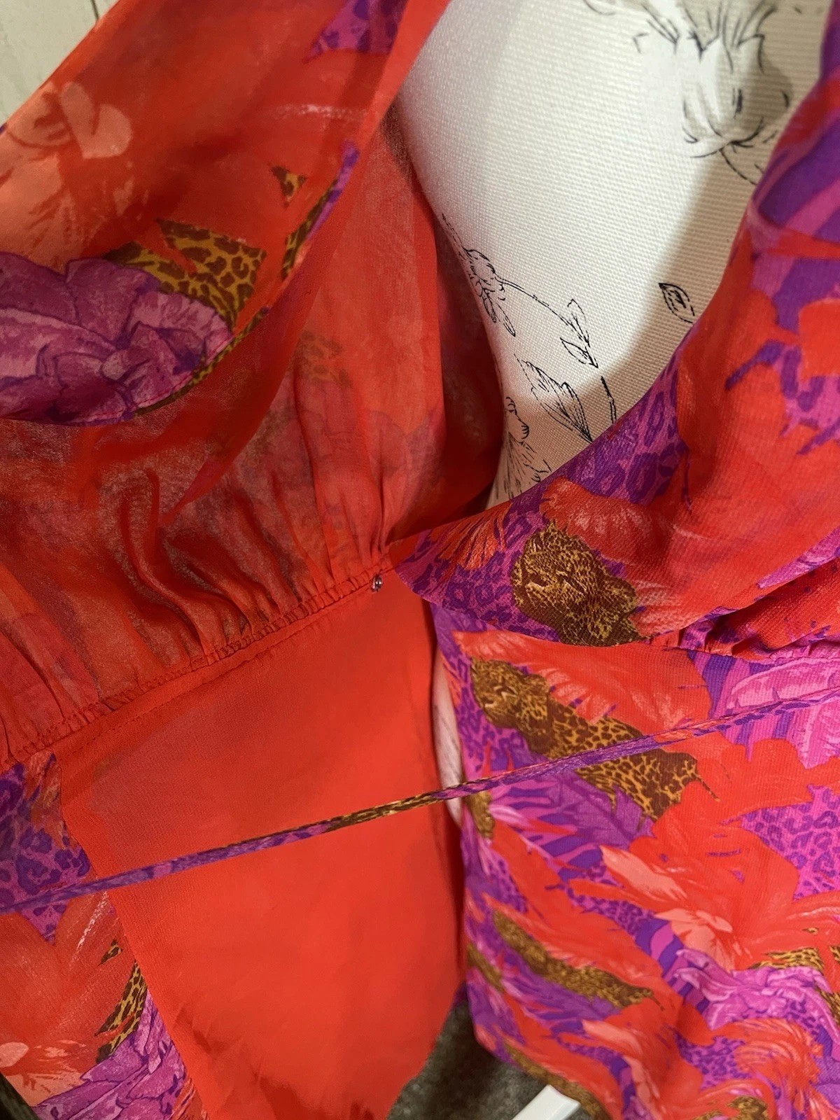 UNDERCOVER Abito Victoria’s Secret Halter avvolgente rosso ghepardo leopardato Y2K taglia media