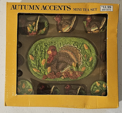Autumn Accents Porcelain Mini Tea Set 1996 NIB