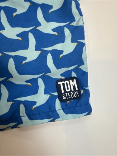 Tom & Teddy Kids Classic Swim Trunks Tropical Blue. Seagull Design Size 7/8 - Picture 2 of 10