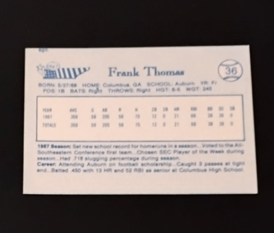 1988 Baseball USA 1987 Frank Thomas Card #36 near mint-mint | eBay
