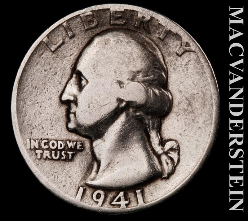 1941 Washington Quarter- Silver- Scarce Better Date- No Reserve #L6932