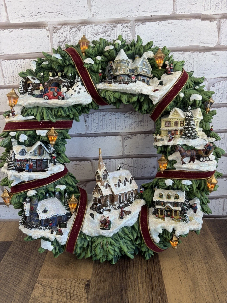 thomas kinkade christmas village wreath products for sale | eBay