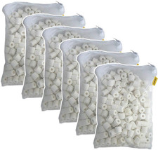 6 Lbs Premier Bio Ceramic Rings Aquarium Filter Media in 6 Free Mesh Bags for Fr
