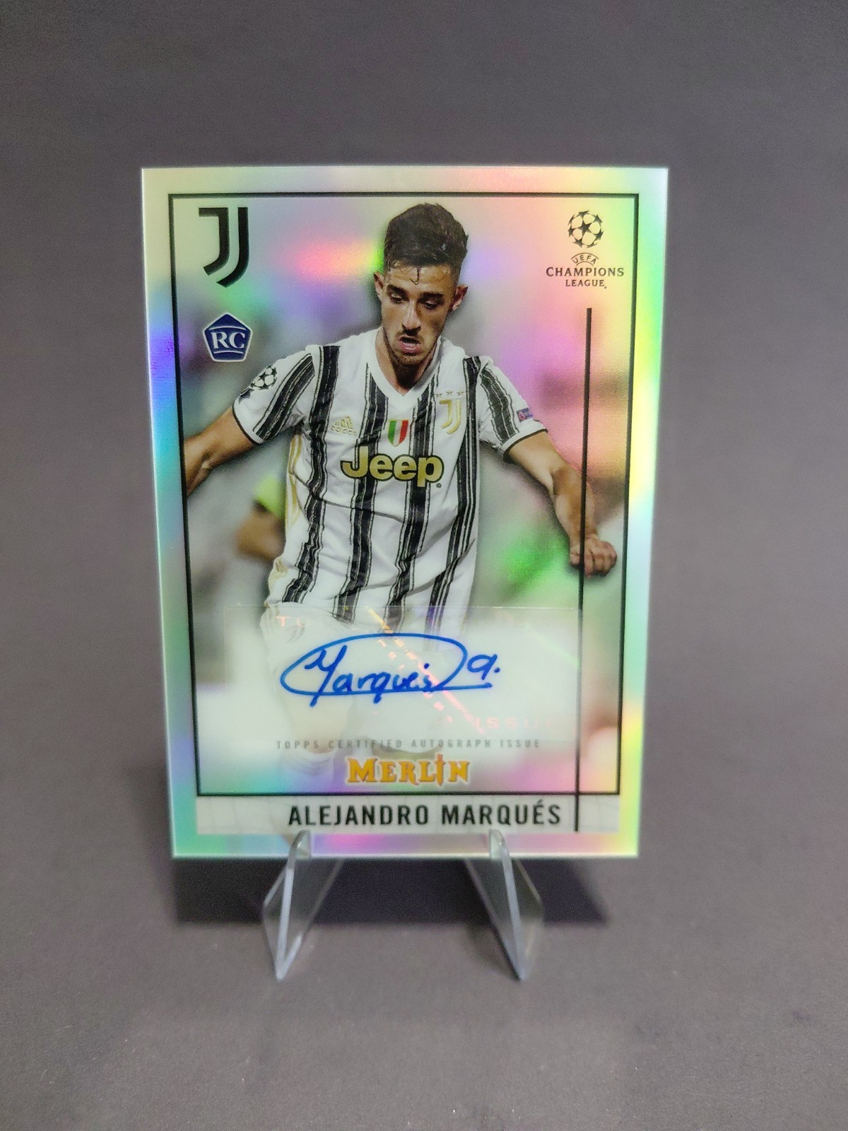 Alejandro Marques Rookie Auto Refractor - 2020-21 Topps Merlin - Juventus view 3