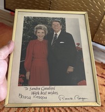 Nancy & President Ronald Reagan 8x10 Signed Auto Photo Office Letter Note Card