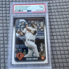 2024 Topps Update Vintage Stock Colton Cowser /99 #US72 Baltimore OriolesPSA 9