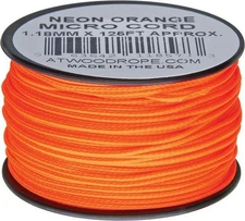 Atwood Rope MFG Micro Cord 125ft Neon Orange - MS17-NEON-ORANGE