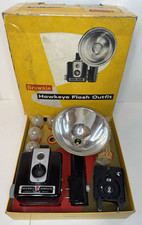 Vintage Kodak Brownie Hawkeye Flash Outfit Model Camera W/Original Box