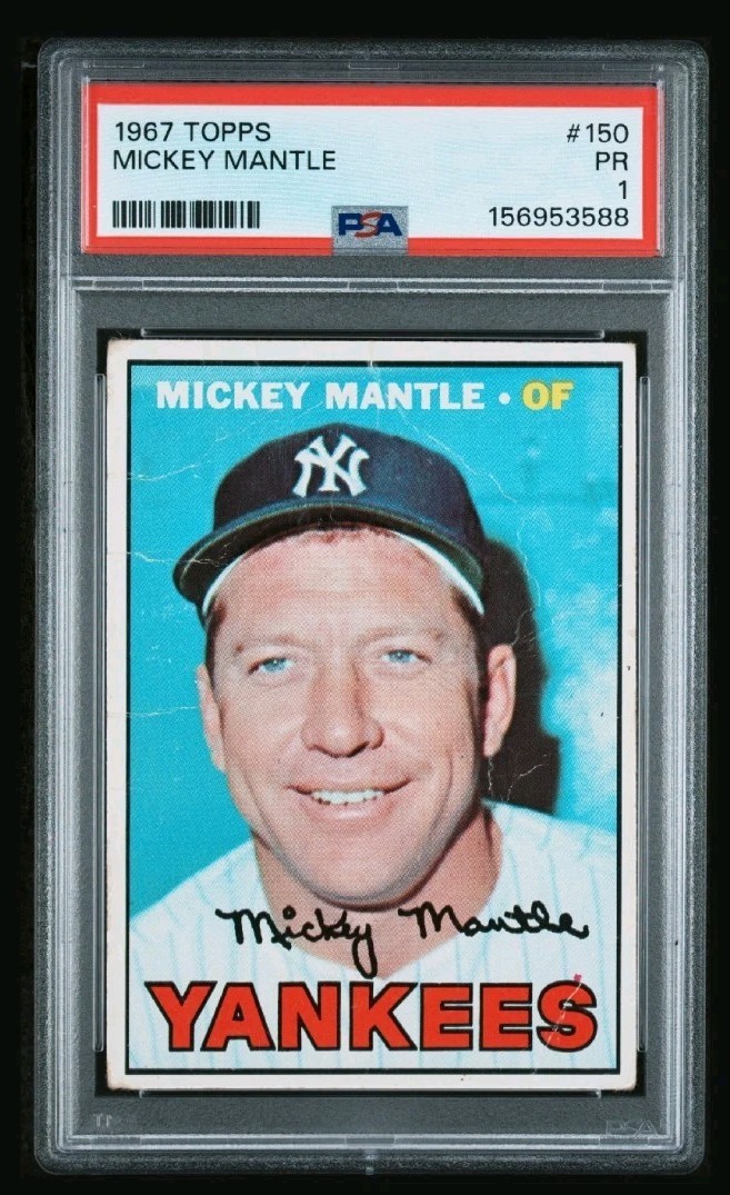 1967 TOPPS MICKEY MANTLE #150 NEW SLAB - AUTHENTIC!  GRADED PSA 1 view 2