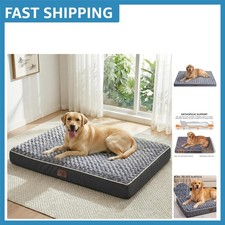 Stylish Grey Orthopedic Dog Bed - Waterproof  Removable Cover for Easy Care