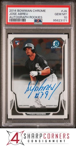 2014 BOWMAN CHROME AUTOGRAPH ROOKIES #JA JOSE ABREU RC PSA 10