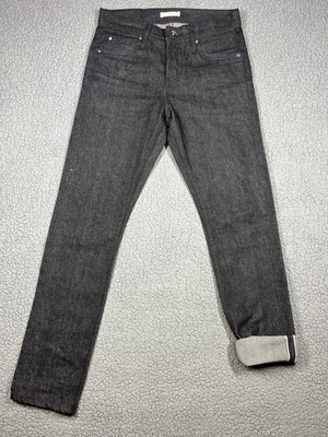 The Unbranded Brand Jeans Mens 29x30 Gray UB404 Tight Skinny Selvedge Raw Denim