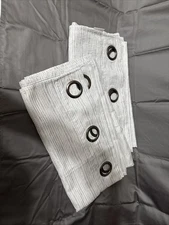 Simply Essential Curtains 2 Panels 85” Gray With White