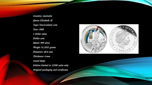 Australia 1 Dollar 2008 Australian Football Silver Coin - Picture 3 of 3