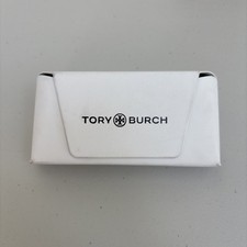 Tory Burch White Hard Sunglass Case Only Black Logo