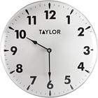Indoor Outdoor Metal Wall Clock, Wireless Thermometer with Easy to Read Large Nu
