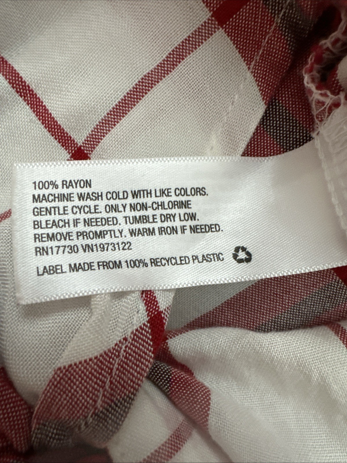 Universal Thread Red White Plaid Button Front Tie… - image 5