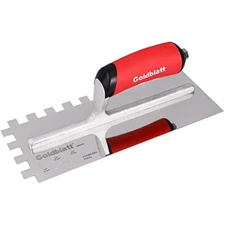 Goldblatt 1/2" Square Notch Trowel, Made of Premium Stainless Steel wi
