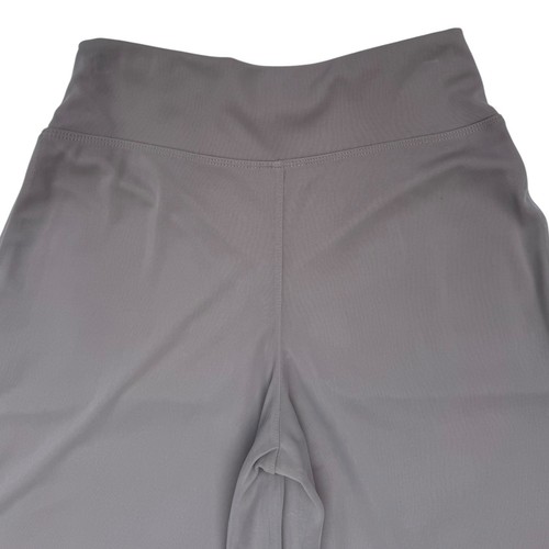 CB Womens S Wide Leg Gaucho Pants Cropped Chiffon Overlay Pull On Stretch GRAY - Picture 8 of 14