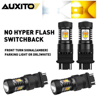 4x Auxito LED 3157 4157 Switchback Front Turn Signal Parking Light Bulbs Dual