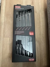 ICON WRDBFM-5 Professional Double Box Flex Ratcheting Wrench Set Metric 5pc New