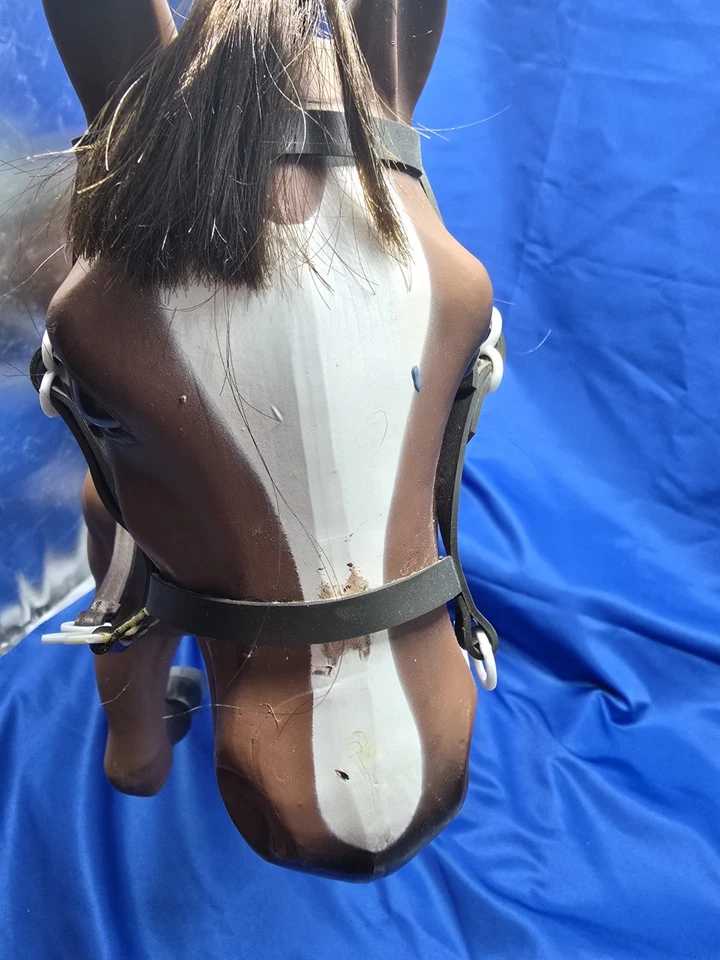 BATTAT 20-22 " Brown and White Quarter Horse w/ Blk. & Wht. Saddle & Bridle - Image 3 of 4