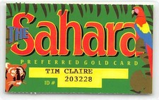 Tarjeta dorada preferida de papel laminado edición TC5 Sahara Casino - Las Vegas, NV -