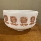 Vintage Federal Glass Company Brown Sunflower Mixing Serving Bowl 8" X 5”  USA