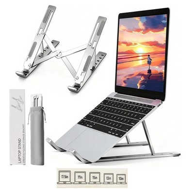 Höhenverstellbarer Aluminium Laptop Ständer, Erhöhung für Schreibtisch, faltbar & tragbar