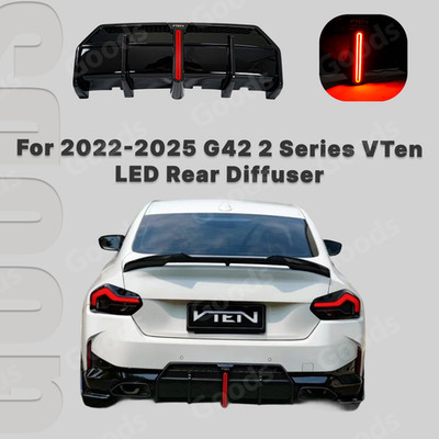 LED Rear Diffuser Bumper Body Splitter Fits BMW G42 2 Series 230i M240i 2022-25