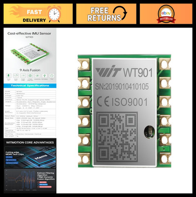 High-Accuracy 9-Axis IMU Sensor Module, 3-Axis Accelerometer & Gyroscope, Tilt A
